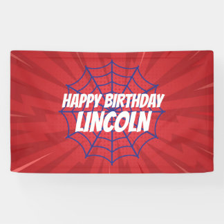 Action Hero Spiderweb Thème Anniversaire Bannière