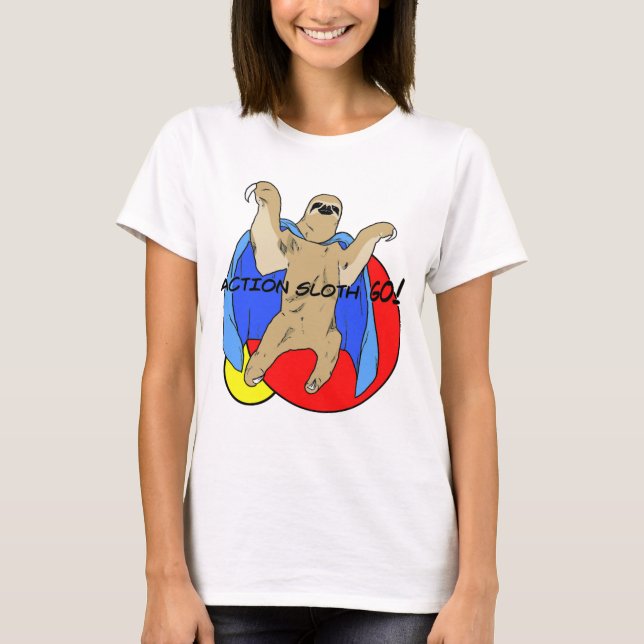 Action Sloth Coloured T-Shirt (Front)