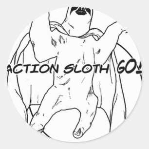 Action Sloth, Go! Classic Round Sticker