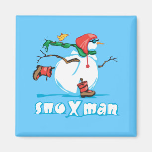 Action Snowman Magnet