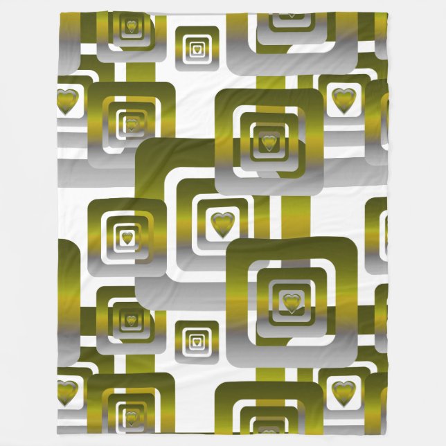 Activate My Heart Pattern Silver Fleece Blanket (Front)