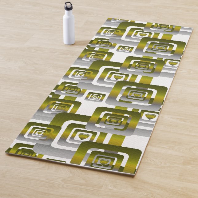 Activate My Heart Pattern Silver Yoga Mat (In Situ)