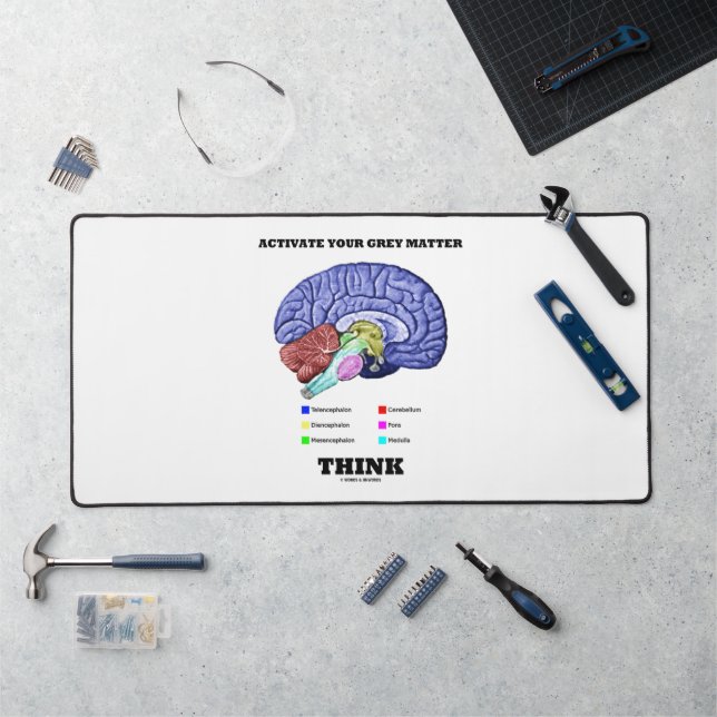 Activate Your Grey Matter Think Anatomical Brain Desk Mat (Workstation)