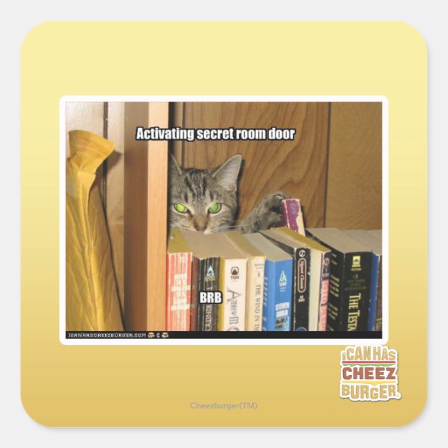 Activating Secret Room Door Square Sticker (Front)