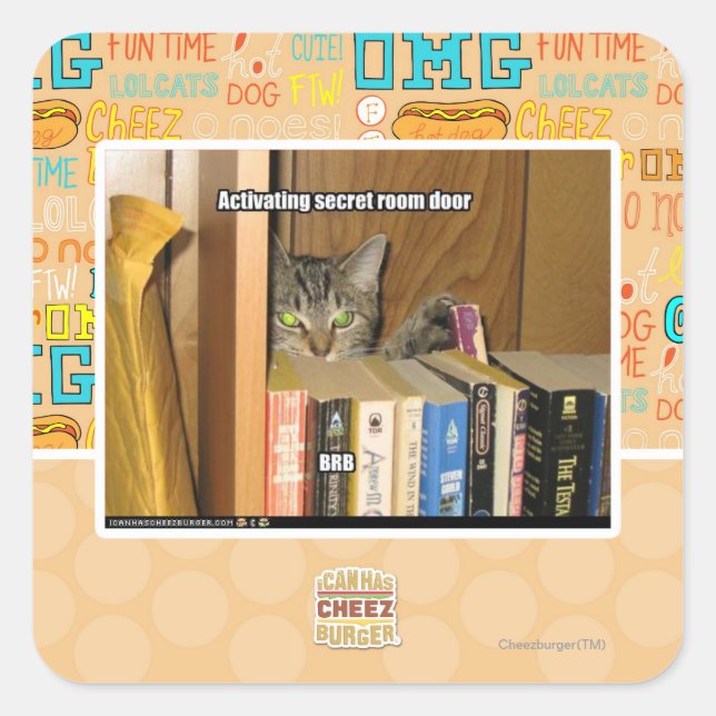 Activating Secret Room Door Square Sticker (Front)