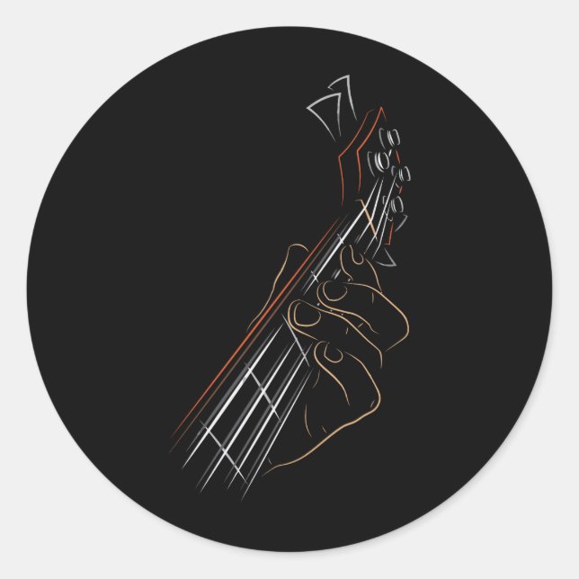 Active Bass Guitar Rock Music Graphic Guitar Playe Classic Round Sticker (Front)
