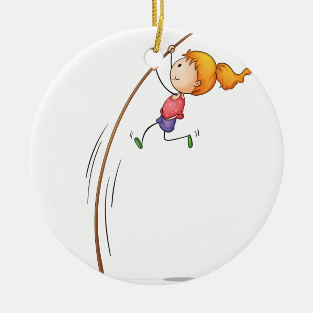 Active kid ceramic ornament (Front)
