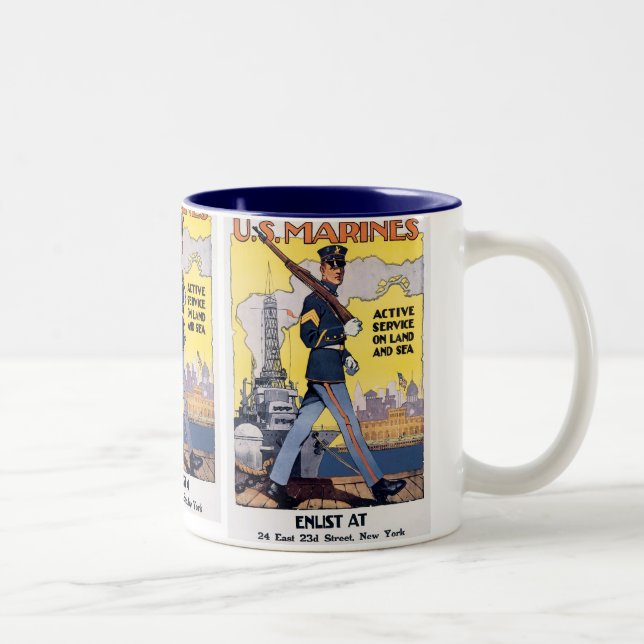 Active Service on Land and Sea Two-Tone Coffee Mug (Right)