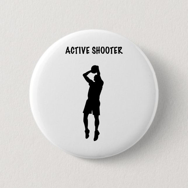 Active Shooter Basketball 6  2 Inch Round Button (Front)