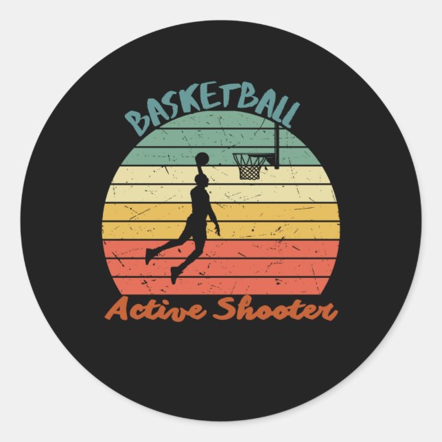 Active Shooter Basketball 8  Classic Round Sticker (Front)