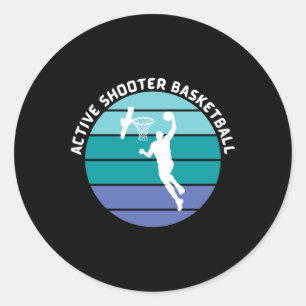 Active Shooter Basketball 9  Classic Round Sticker