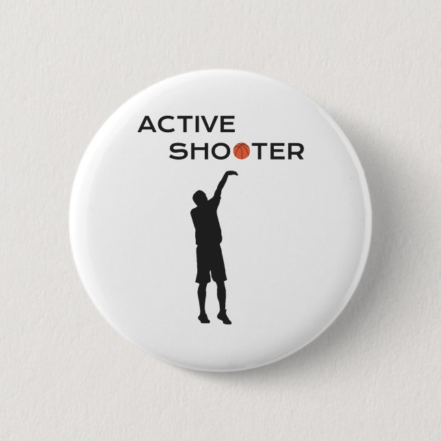 Active Shooter Basketball Player Basketball Active 2 Inch Round Button (Front)