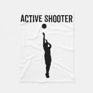 Active Shooter Sketll Funny Sport Lover Humour Fleece Blanket