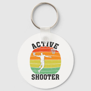 Active Shooter Sketll Player Retro Sket Lover Vint Keychain