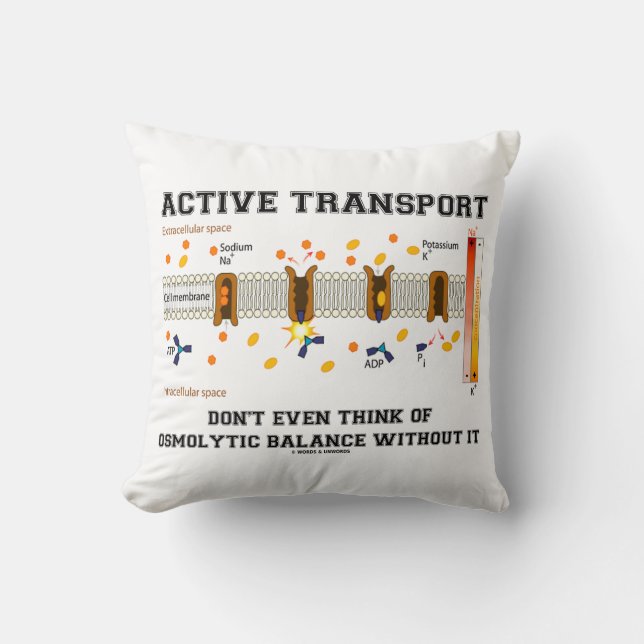 Active Transport Don't Think Of Osmolytic Balance Throw Pillow (Front)