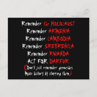 Activism: Don't just remember genocides... Postcard