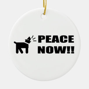 Activist Dog Peace Now Ceramic Ornament