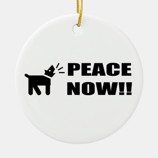 Activist Dog Peace Now Ceramic Ornament (Front)