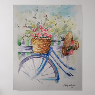 Activités de printemps sur un vélo Poster