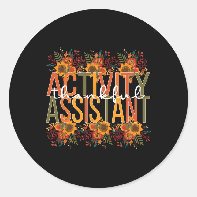 Activity Istant Thanksgiving  Classic Round Sticker (Front)