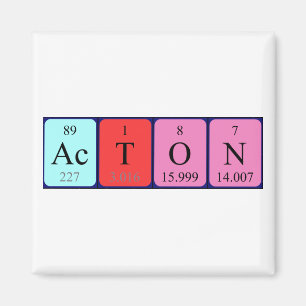 Acton periodic table name magnet