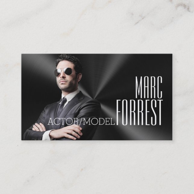 Actor Actress Model Headshot Filming Theatre Business Card (Front)