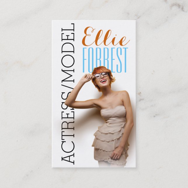 Actor Actress Model Headshot Filming Theatre Business Card (Front)