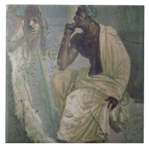 Actor and Mask, from the House of the Tragic Poet, Tile