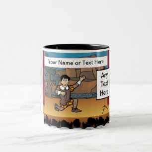 Actor Cartoon by PrintedPerfection.com Two-Tone Co Two-Tone Coffee Mug