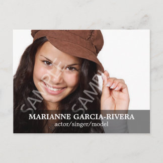 Actor Double Headshot Transparent Panel Postcard