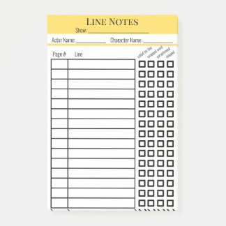 Actor Line Notes chart