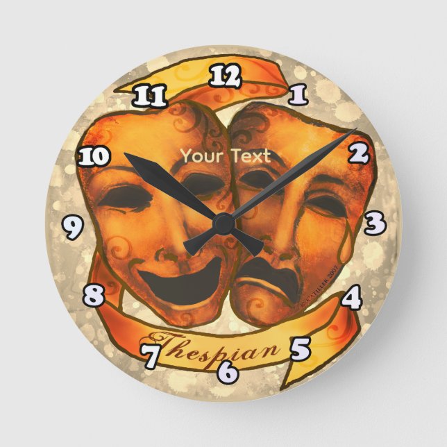 Actor Masks Round Clock (Front)
