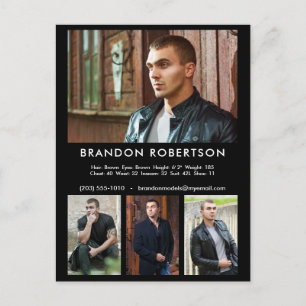 Actor Model 4 Photo Template Promotional Postcard