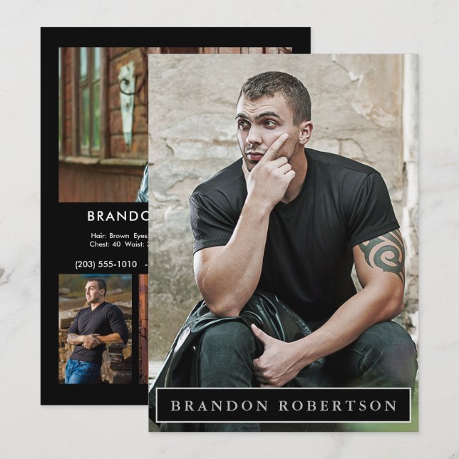 Actor Model Comp Zed Card 5x7 | 2 Sided 5 Photo (Front/Back)