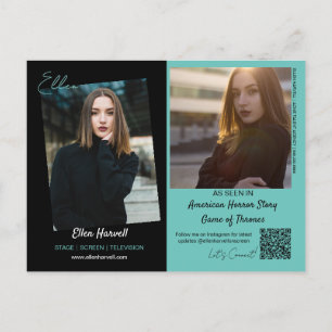 Actor Model Composite 3 Photo Promo Card Postcard