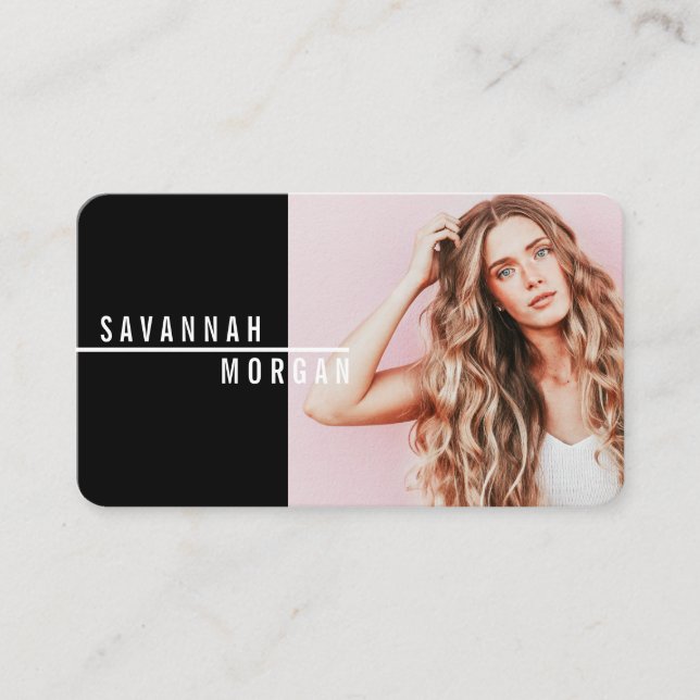 Actor model dancer photo trendy contemporary bold business card (Front)