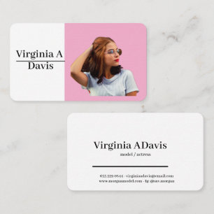 Actor model dancer photo trendy contemporary bold  business card