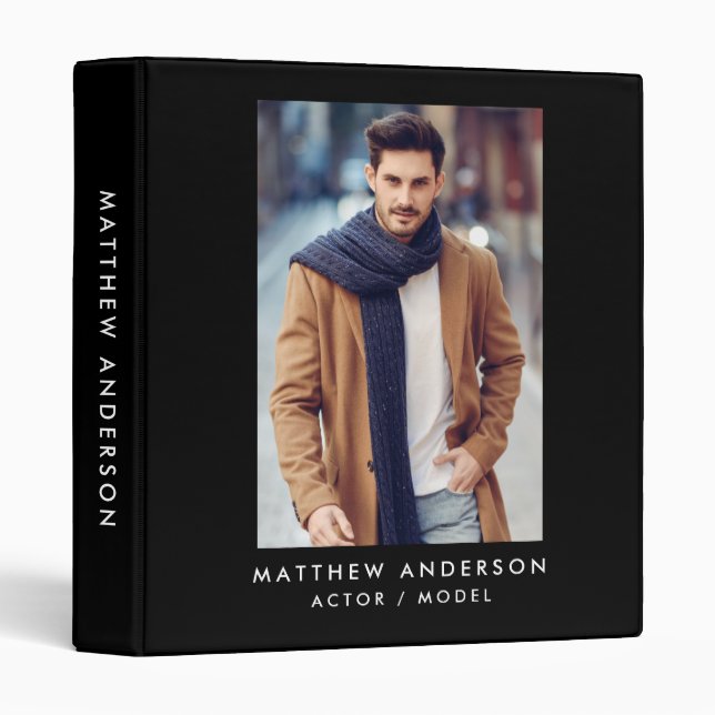 Actor Model Portfolio Binder Blk - Side Name (Front/Spine)