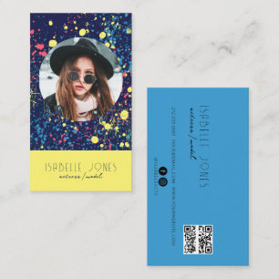 Actor Model Singer DJ Photo QR code Social Media Business Card