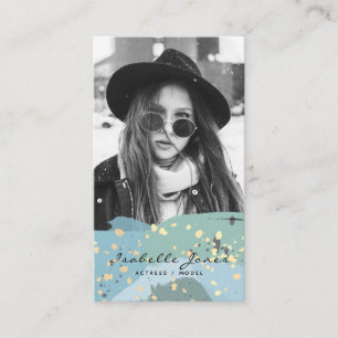 Actor Model Singer Turquoise Photo Business Card