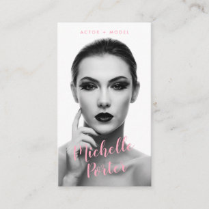 Actor models headshot black and white photo modern business card