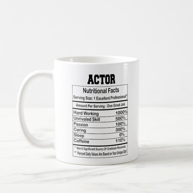 Actor Nutrition Facts Mug (Gauche)