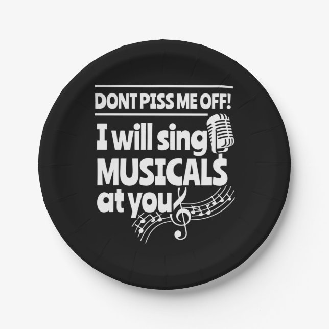 Actor Will Sing Musicals At You Paper Plate (Front)