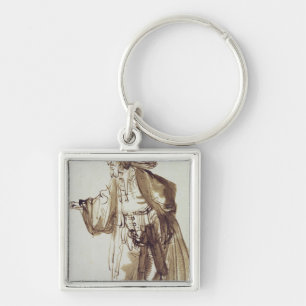 Actor with a Broad-rimmed Hat Keychain
