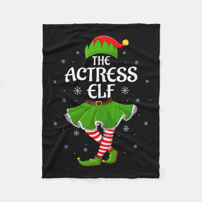 Actress Elf Christmas Family Girls Women Elf Squad Fleece Blanket (Front)