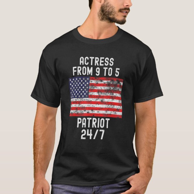 Actress Patrio Patriotic 4th Of July Usa Flag T-Shirt (Front)
