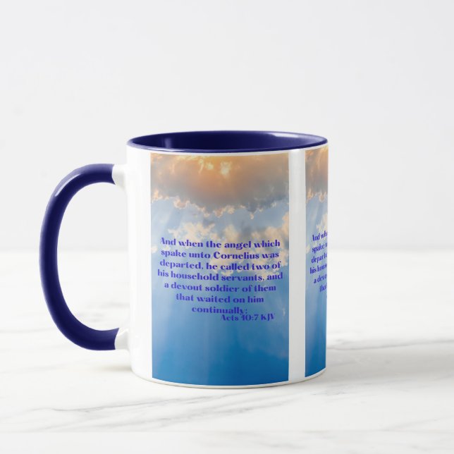 Acts 10:7 KJV Bible Scripture Pic Two-Tone Mug (Left)