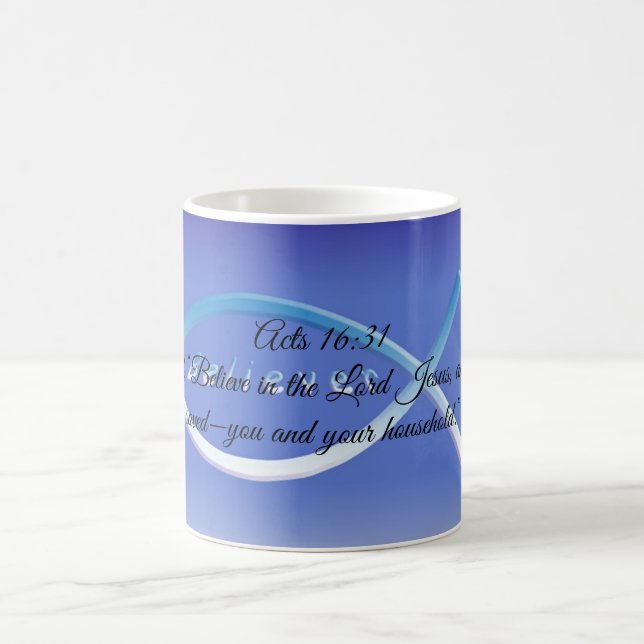 Acts 16:31 Mug (Center)