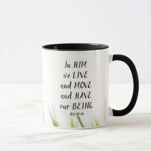 Acts 17:28 In Him we Live and Move Bible Verse Mug
