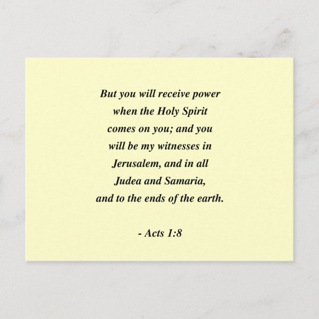 ACTS 1:8 POSTCARD (Front)